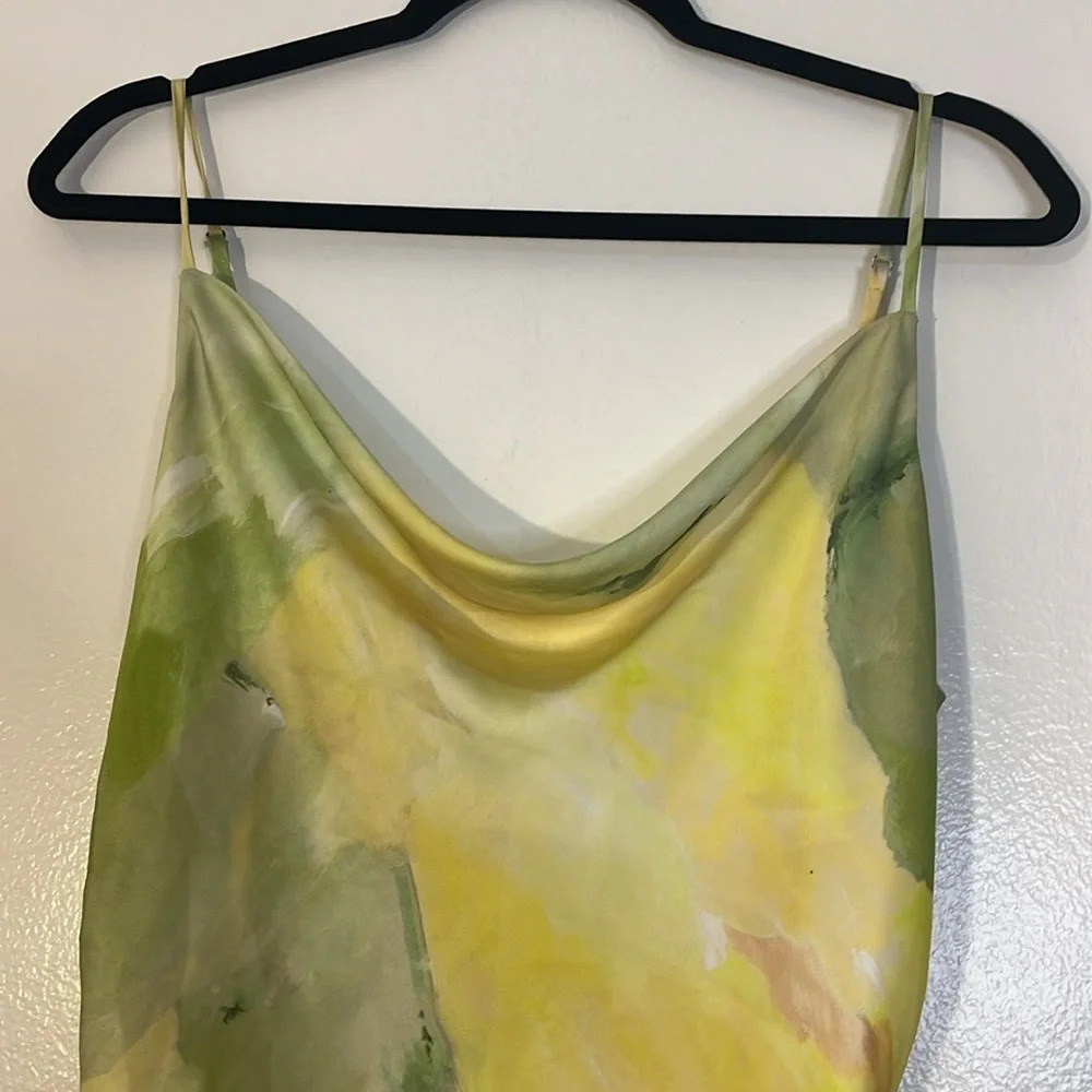 Wilfred | Aritzia Only ruched mini slip dress Marsh Honey Dew women’s size L - Picture 4 of 12